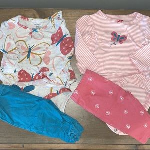 Carter’s Baby Girl 2 Matching Butterfly Outfits